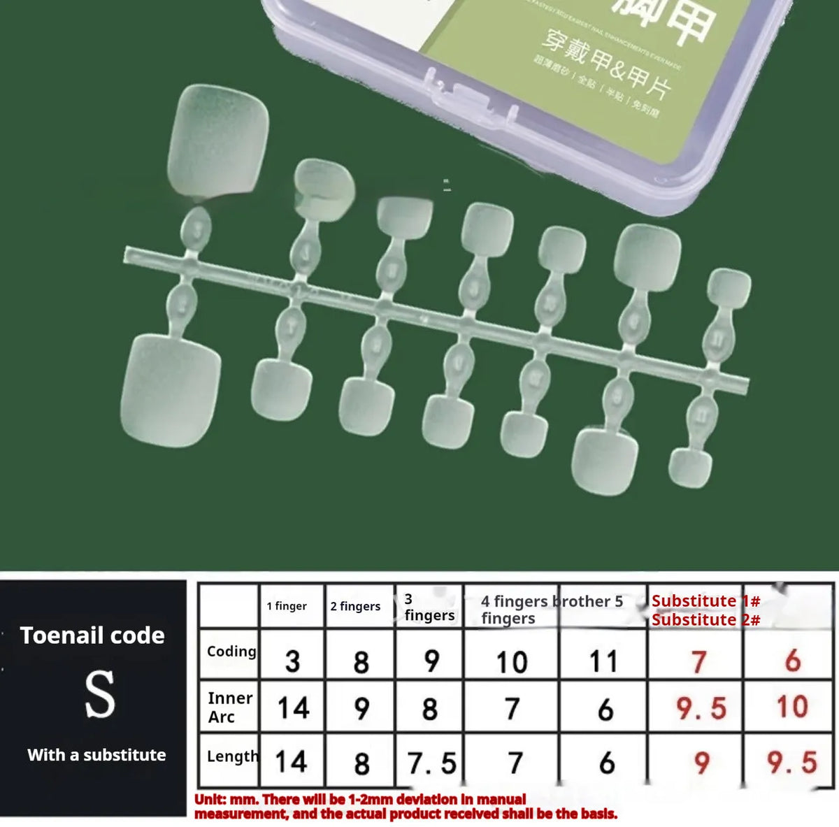 36 piece handmade Maillard smile toe nail stickers in S M L sizes, colourful summer toenail design B219
