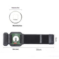 Black mobile phone armband wrist strap for takeaway delivery and sports.