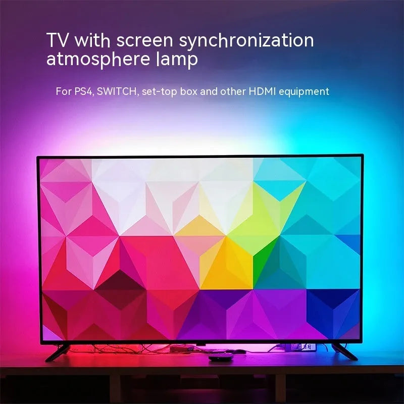 TV sync ambience light strip with 30 LED beads for television backlighting and colour synchronisation