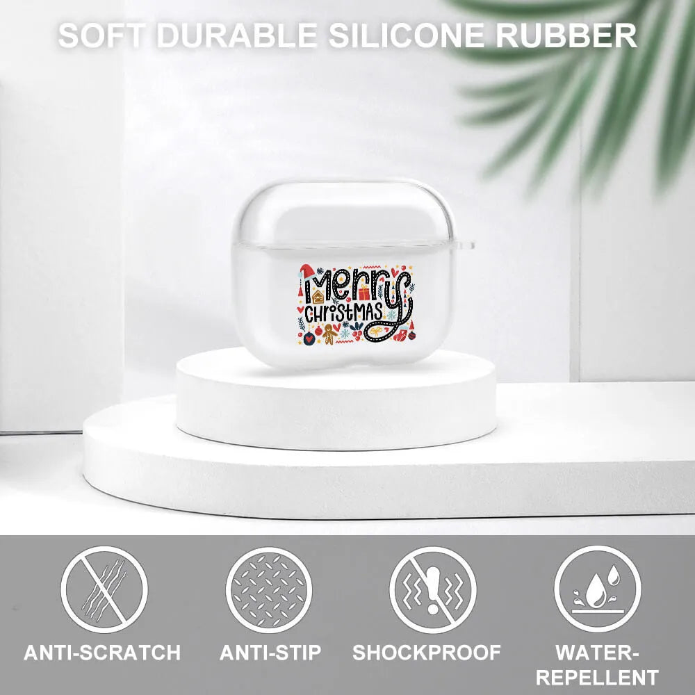 Clear silicone protective case for Apple AirPods Pro wireless earphones with transparent design