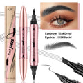 2-in-1 double-headed eyebrow pencil and eyeliner with 3D micro-carved liquid four-fork tip in four colour suit options