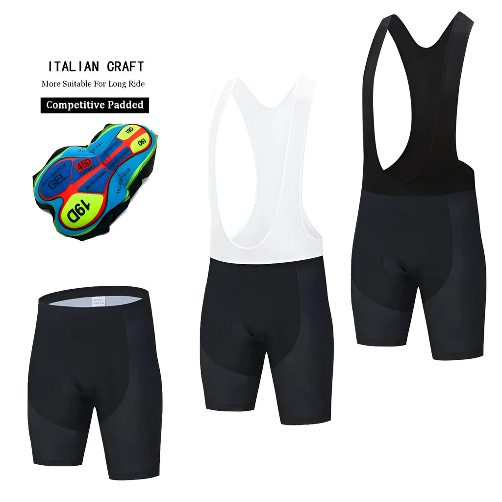 Men's black cycling shorts with breathable mesh and Lycra fabric for sports training