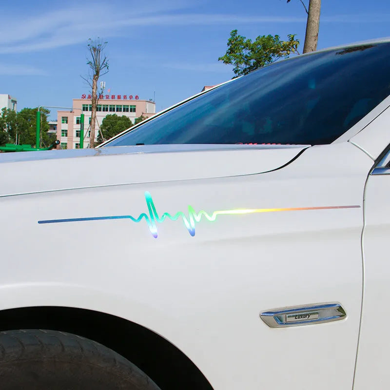 Car ECG sound wave chart sticker in ECG series with strong adhesion, available in styles A to O