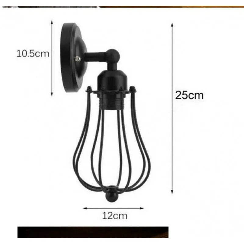 Retro industrial iron wall lamp double head style for corridor staircase aisle