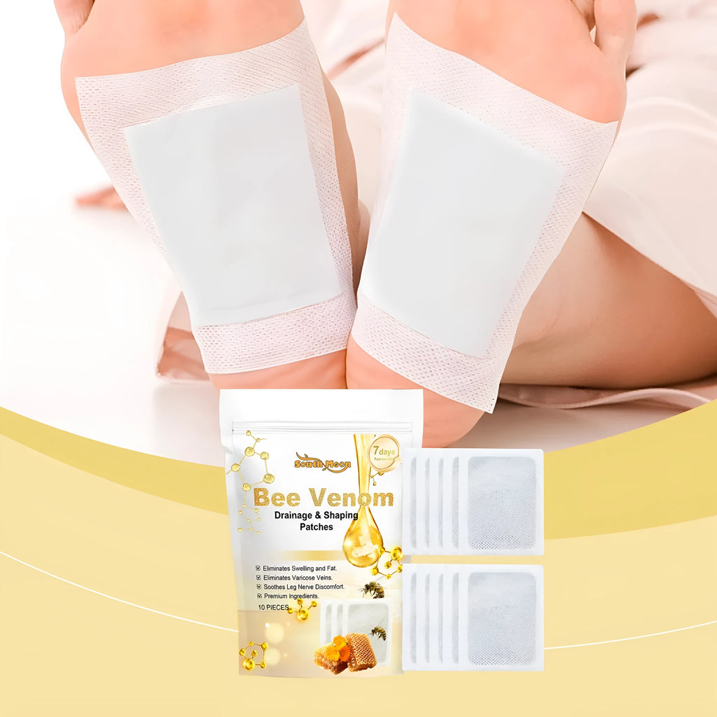 10-piece pack of foot care patches with bee venom and mugwort for universal skin types