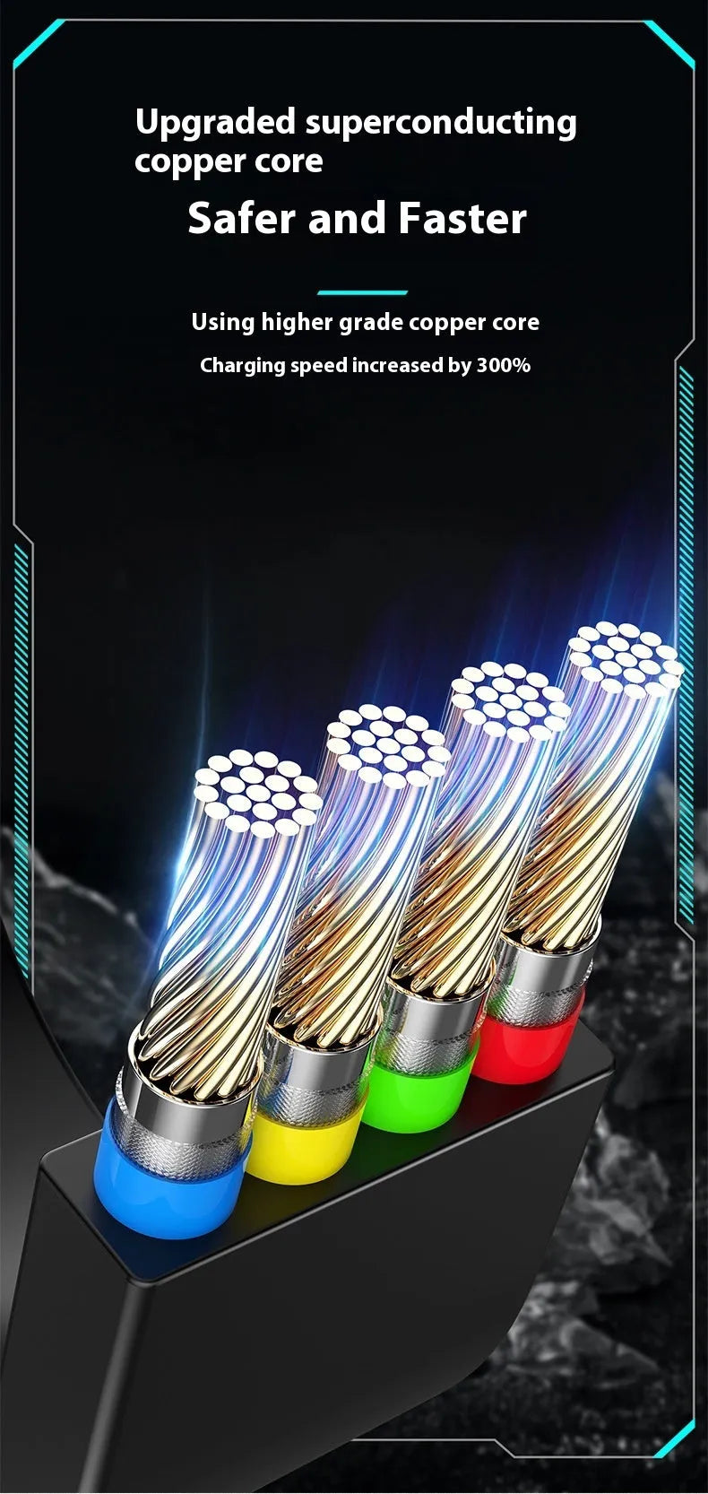 Three-in-one telescopic data cable with 100W super fast charge, grey black, mini USB interface