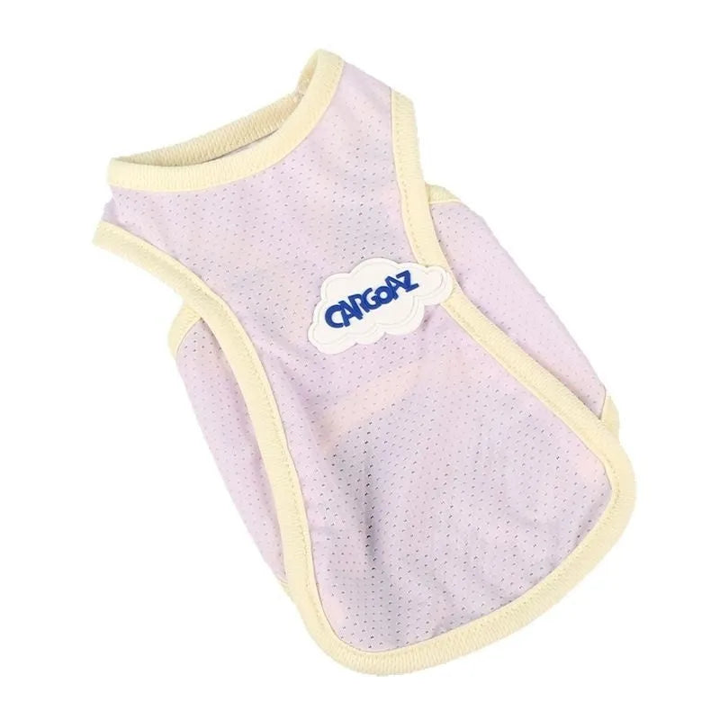 Grass green thin mesh cat vest with anti-lint polyester material on a cat.