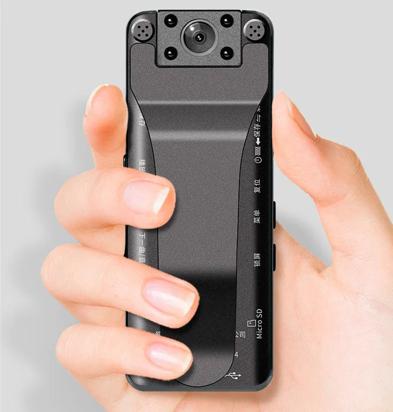DSJ-S11 black body worn camera showing front lens, display screen, and side-mounted controls.