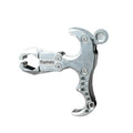Zinc alloy fishing release aid with a two-axis harpoon clip and stainless steel components.