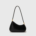 Women's oval retro underarm bag in PU leather with single shoulder strap and zipped compartment