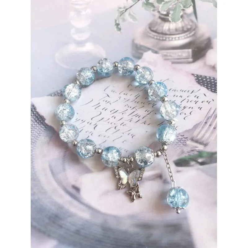 Chinese style glass bracelet with bamboo joint design elements in multiple colour options