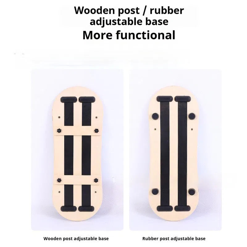 Portable solid wood balance board in black colour for core stability training