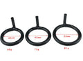 Men's black manganese steel chastity lock ring with 40mm 45mm 50mm internal diameter options for adult sexual restraint play