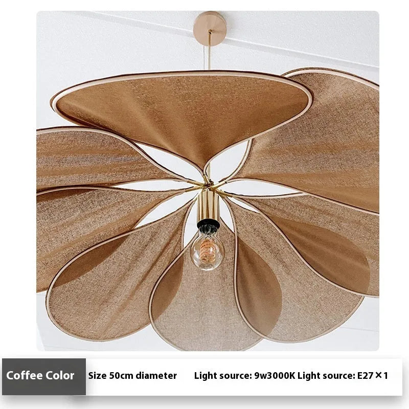 Bohemian style fabric hanging pendant lamp in a choice of colours and diameters.