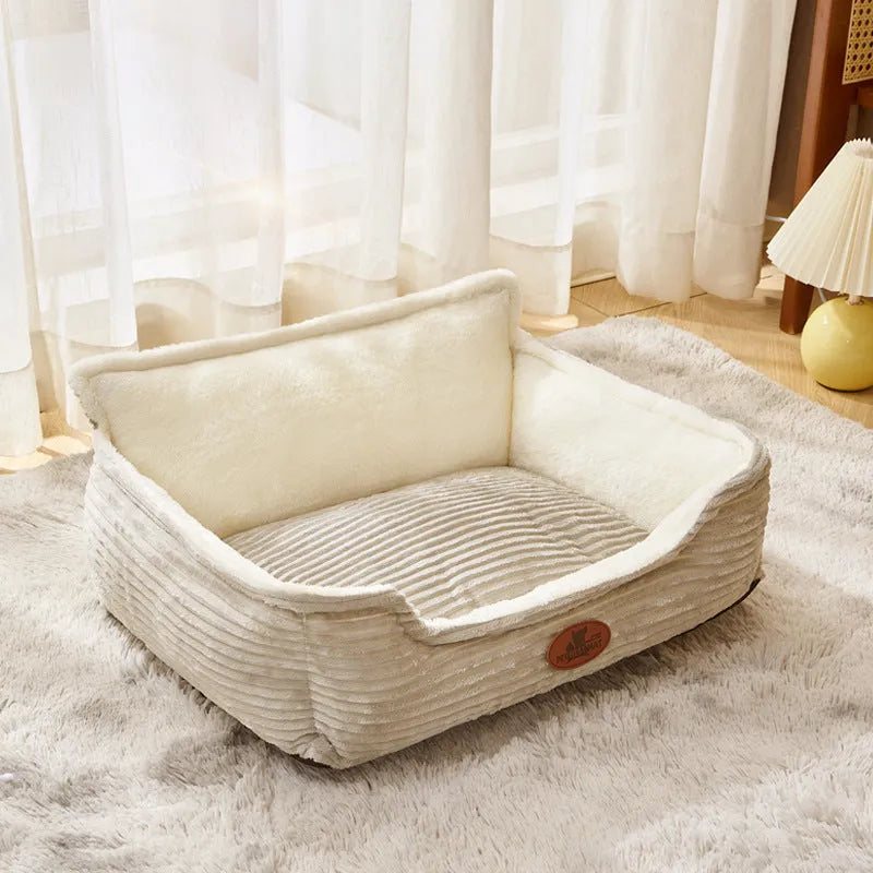 Universal four season dog cat kennel with removable cushion in coffee or white colour