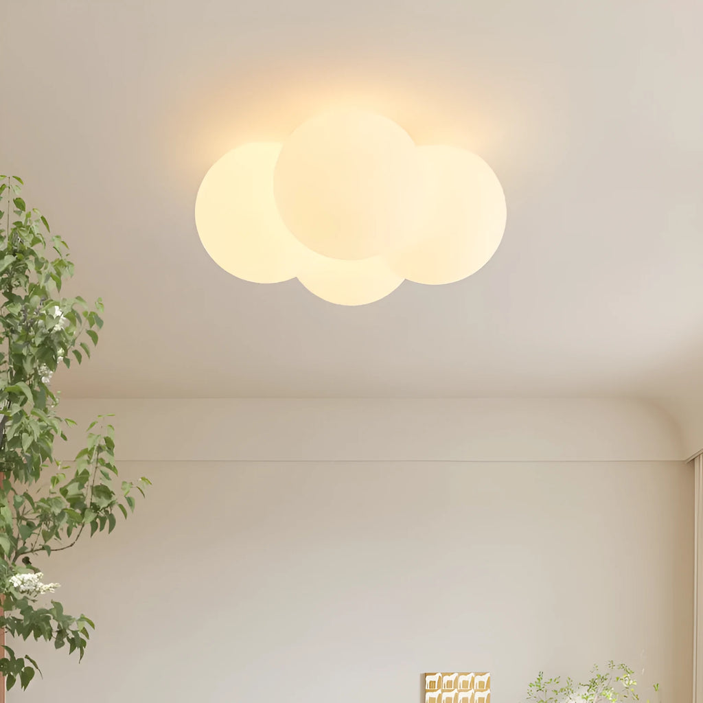 Modern cloud-shaped chandelier with 4 lights and minimalist design for bedroom ceiling mounting