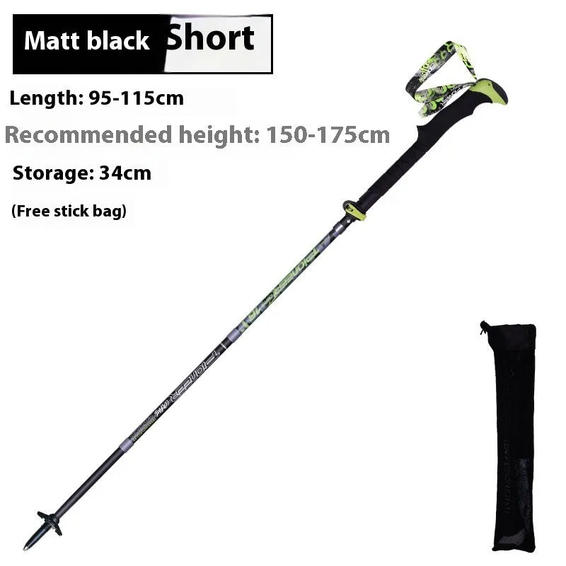 Carbon fibre folding climbing cane with tungsten steel tip in red or matte black colour options