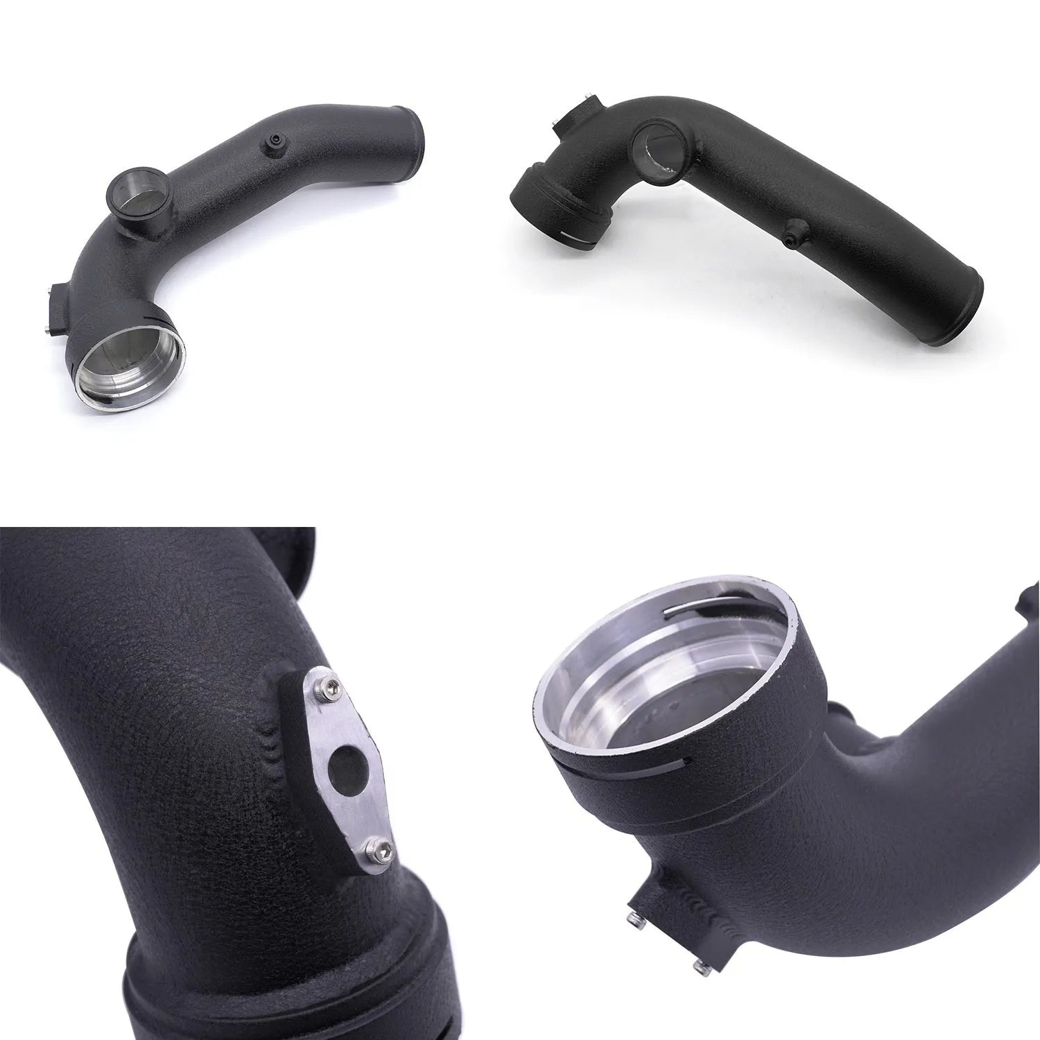 Aluminium turbo air inlet pipe for BMW N54 N55 engine with pressure relief valve in red colour