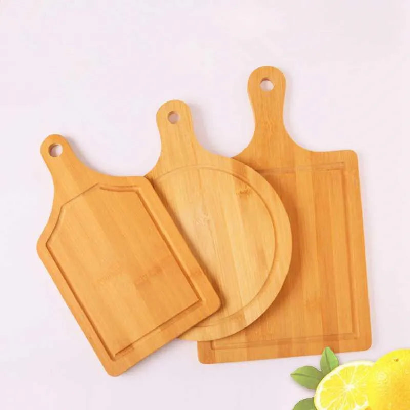 Bamboo fibre multipurpose chopping board pizza board 33x18cm on kitchen counter
