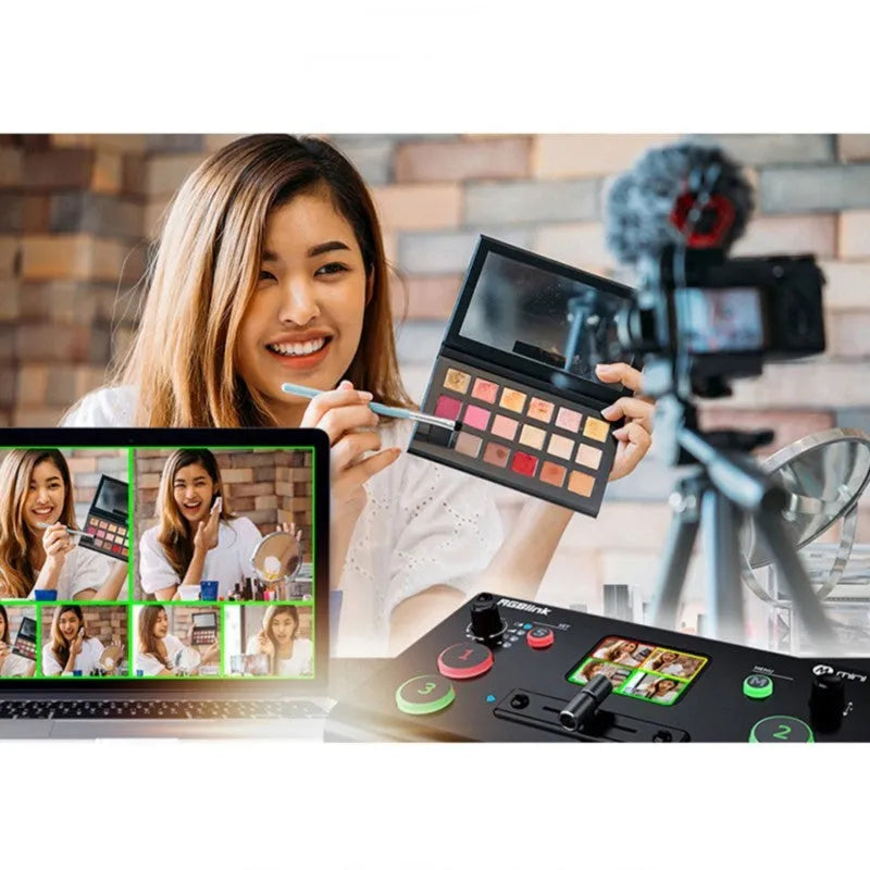RGBLINK 4-way HDMI multi format video switcher unit with TFT screen and T-Bar switch
