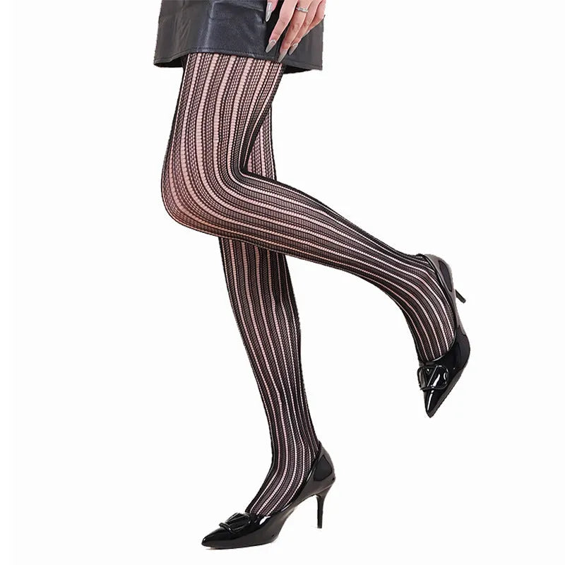 Halloween spider web leopard print fishnet stockings in free size nylon, anti-snagging women's hosiery