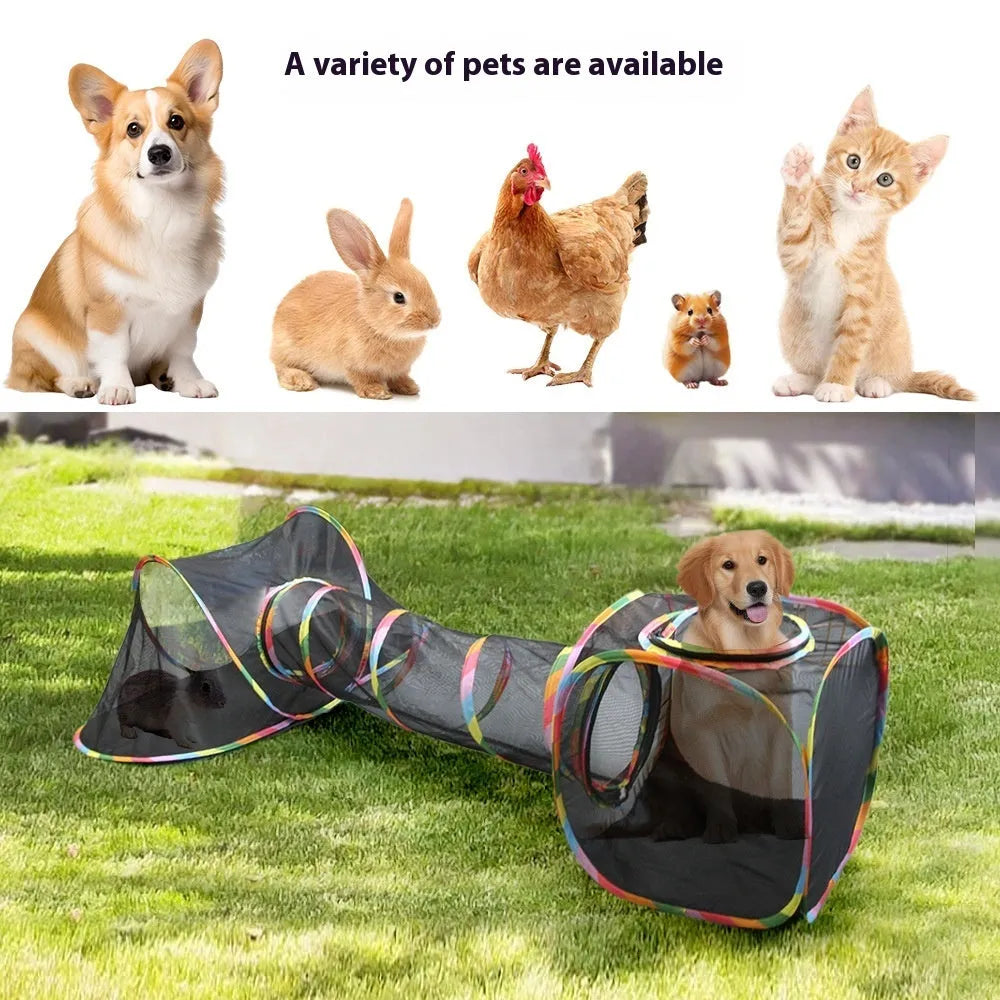 Foldable mesh cat roll cage in various configurations including squares, tent, and hexagonal designs