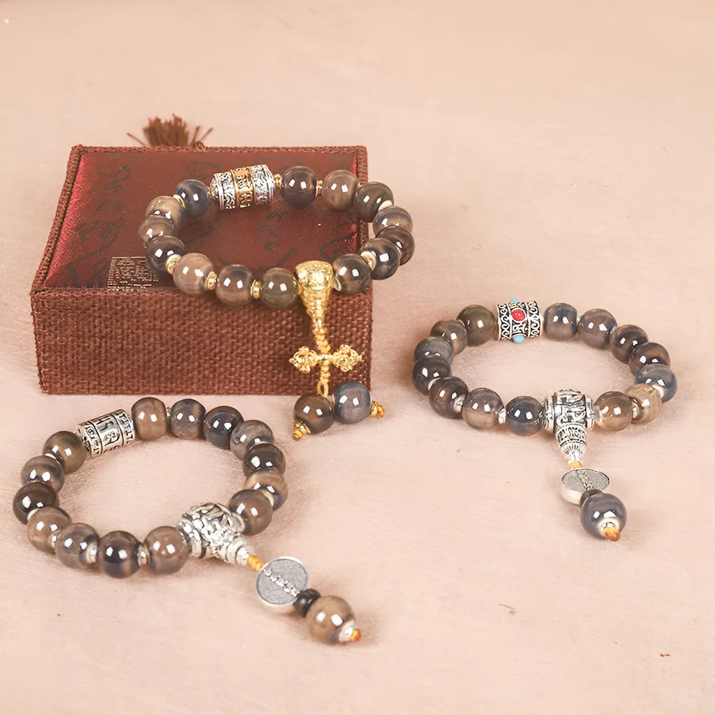 Men's gradient ceramic chain bracelet in coloured glaze with six colour types.