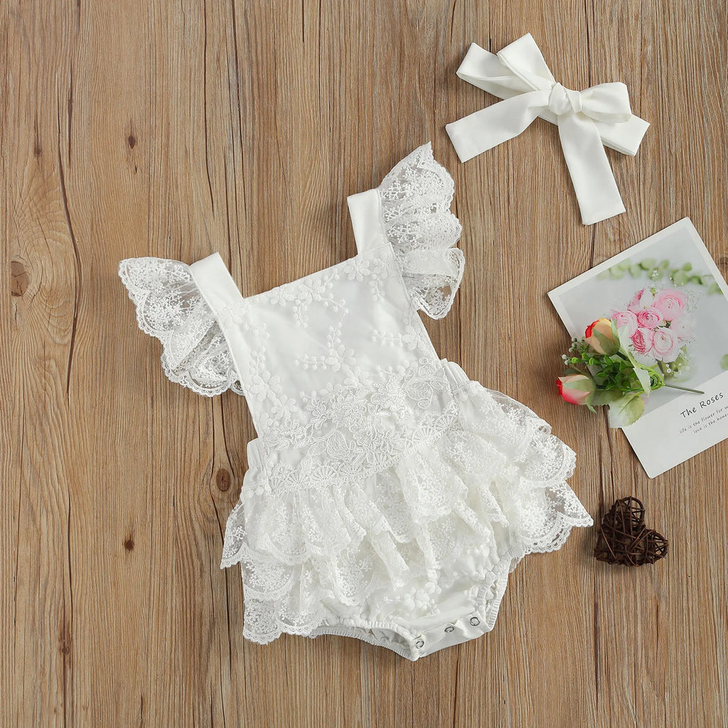White polyester baby Christmas bodysuit for unisex children aged 3 to 24 months.