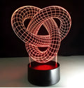Knot 2 3D optical illusion LED lamp with hologram effect, USB powered, remote control or touch style