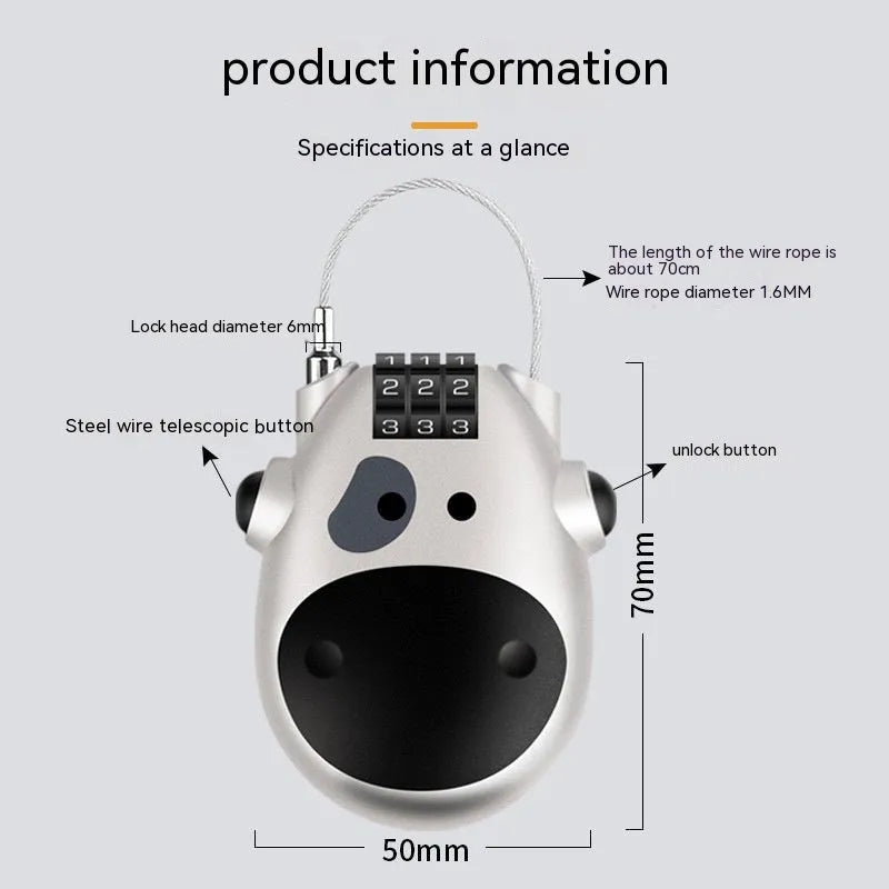 Retractable motorcycle helmet lock with extended steel cable next to bicycle helmet
