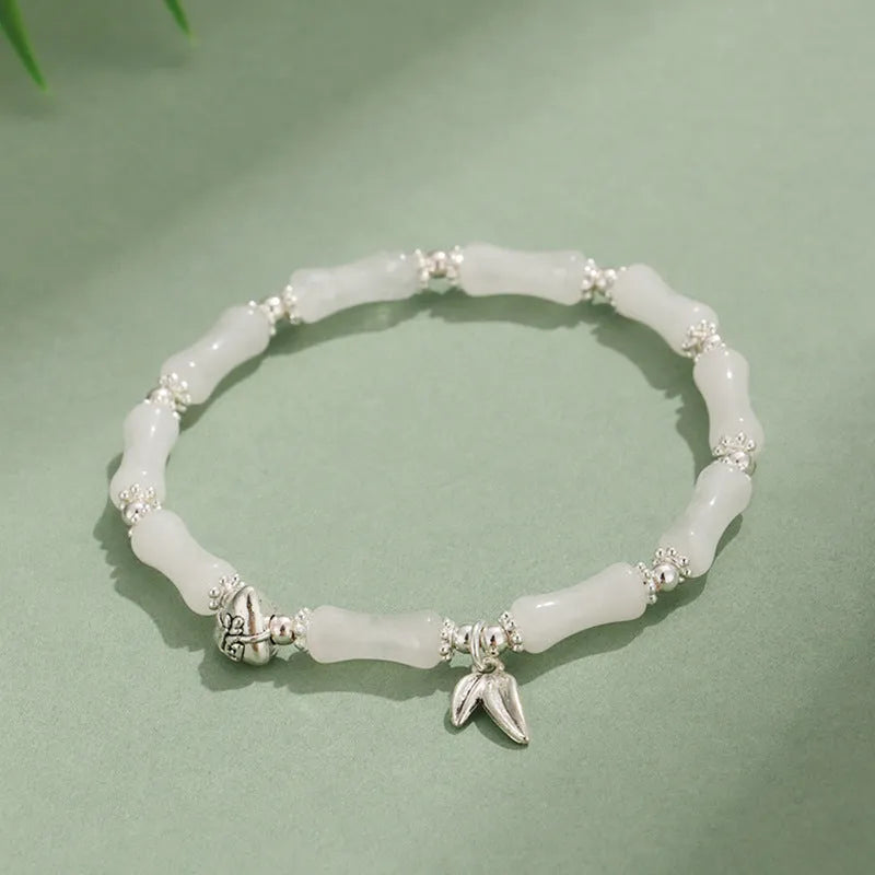 Green aventurine strawberry quartz crystal bracelet with olive jade Huang Dongling white jade stones electroplated women's sweet style jewellery