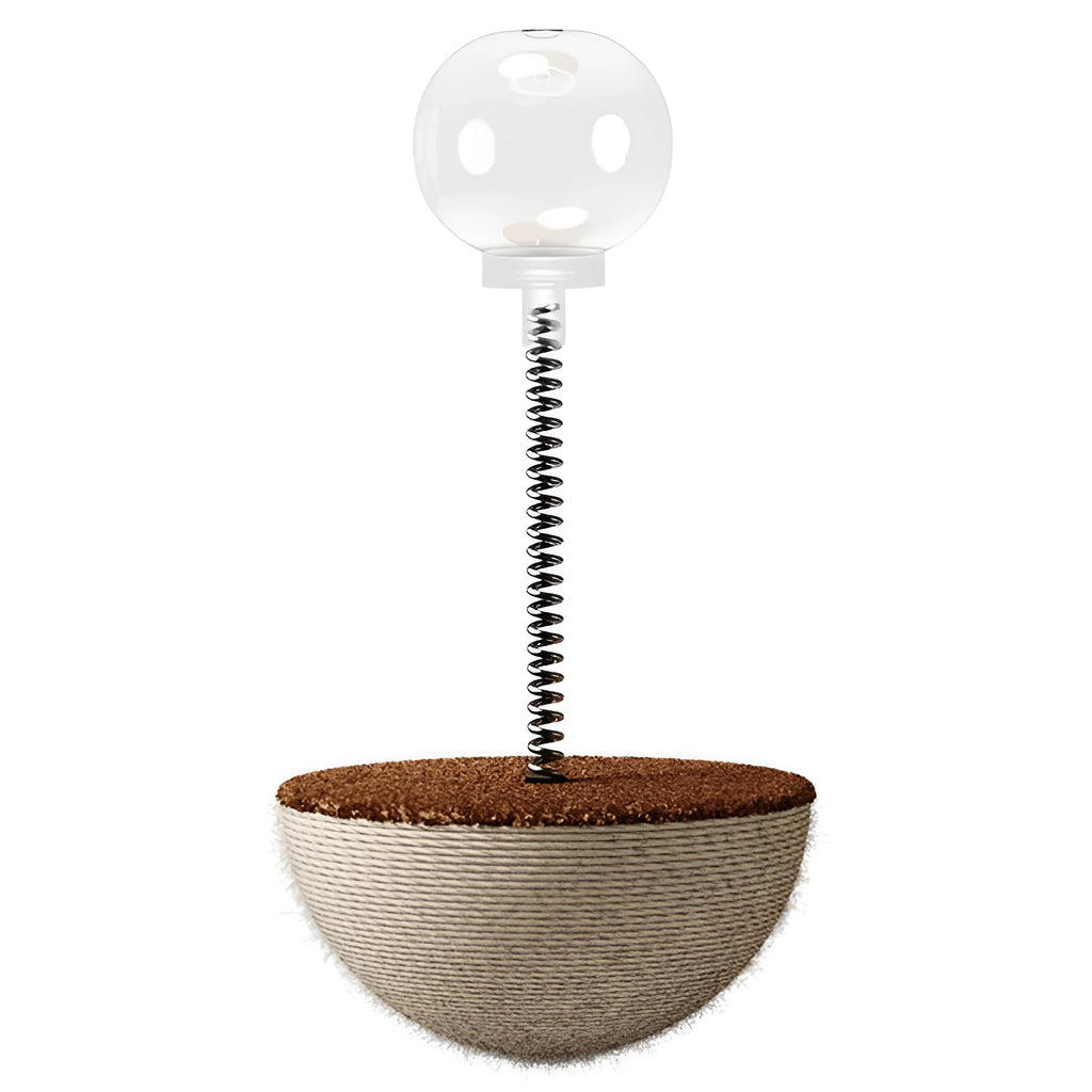 Auto-balancing cat interactive feeder toy for slow feeding and puzzle play