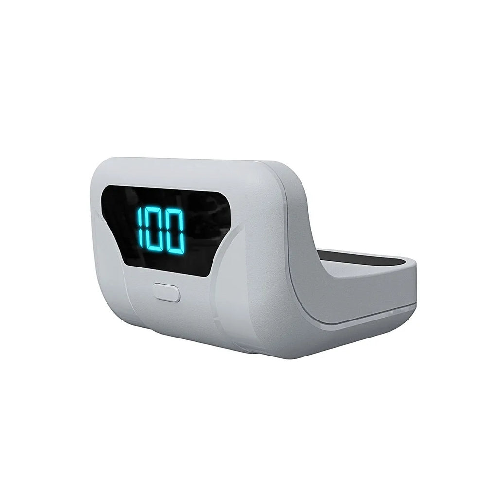 White PS5 controller back battery pack with LED display and outer hanging bag