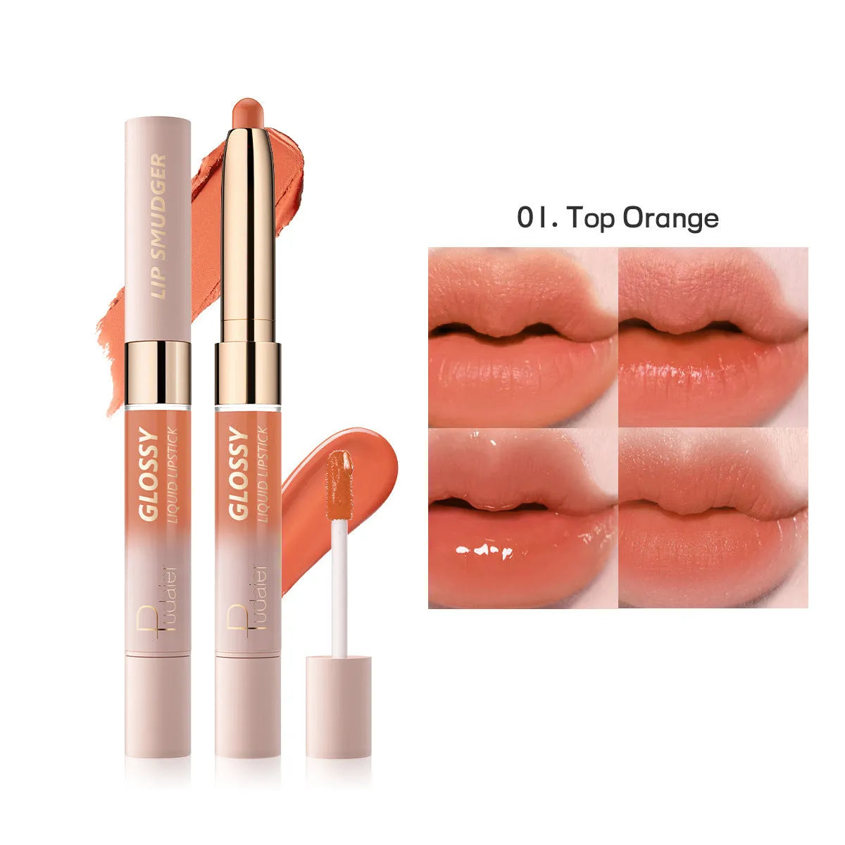 Double-headed matte lipstick with 10 colour options showing dual-ended design