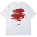 A white unisex cotton t-shirt with a round neck and short sleeves laid flat, showing its straight cut silhouette.