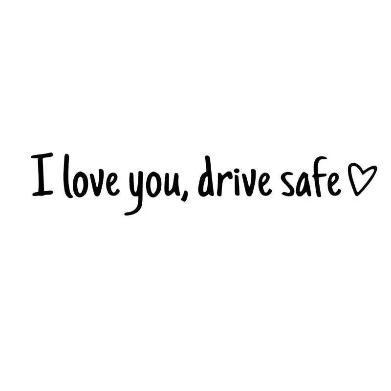 Safe driving waterproof vinyl bumper sticker with love pattern in silver colour on car rearview mirror