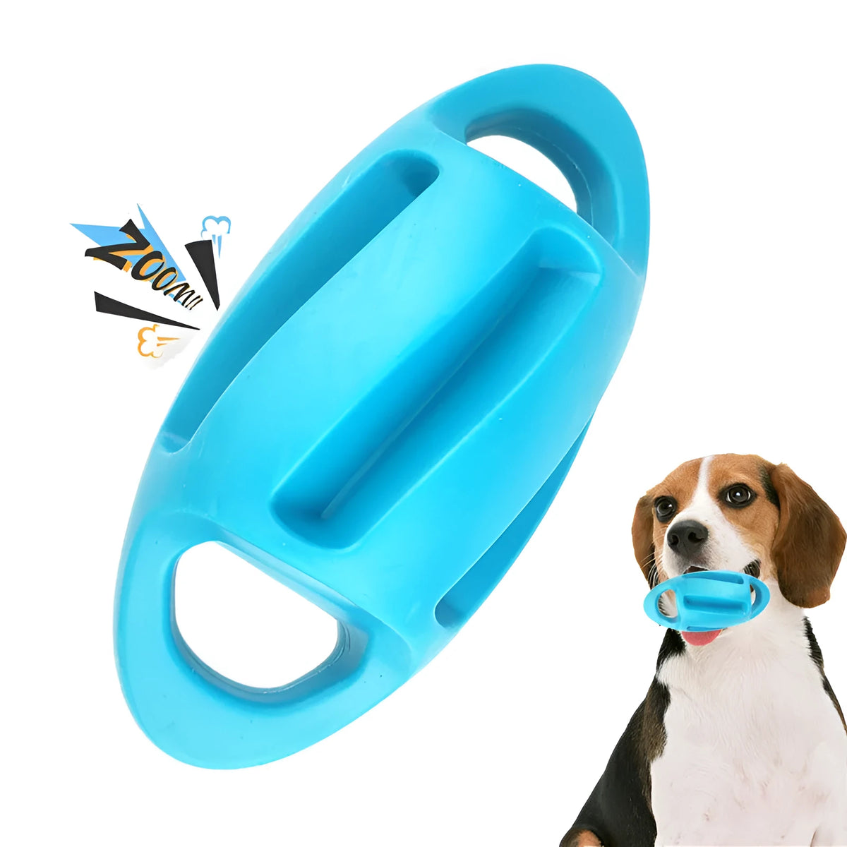 Floating bite-resistant dog vocal toy made from TPE, 20x9x9cm, 185g, in Blue or Orange
