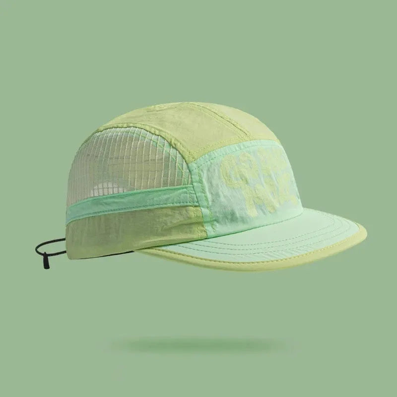 Gradient digital printed quick-drying mesh baseball cap with dome crown and English letters