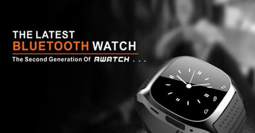 Black, white, and blue smart Bluetooth sports watch compatible with iPhone and Android