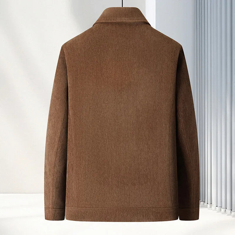 Men's lapel casual jacket in slim fit available in black, caramel, dark blue and brown colours