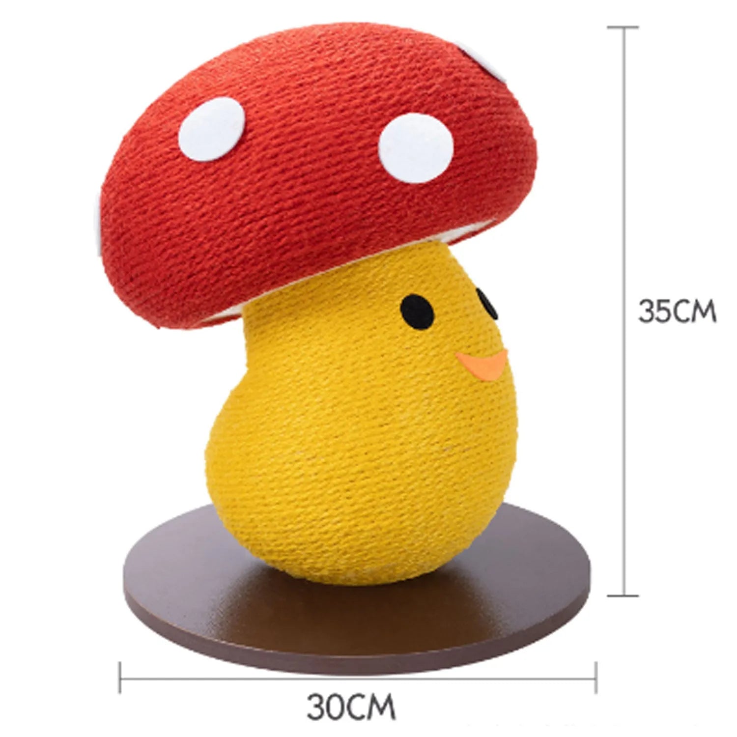 Foldable mushroom-shaped cardboard cat scratcher and lounge pad on a carpet