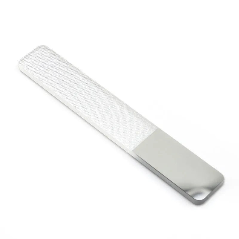 Transparent nano glass nail file 9 x 1.3 x 0.2 cm for physical nail polishing without polish