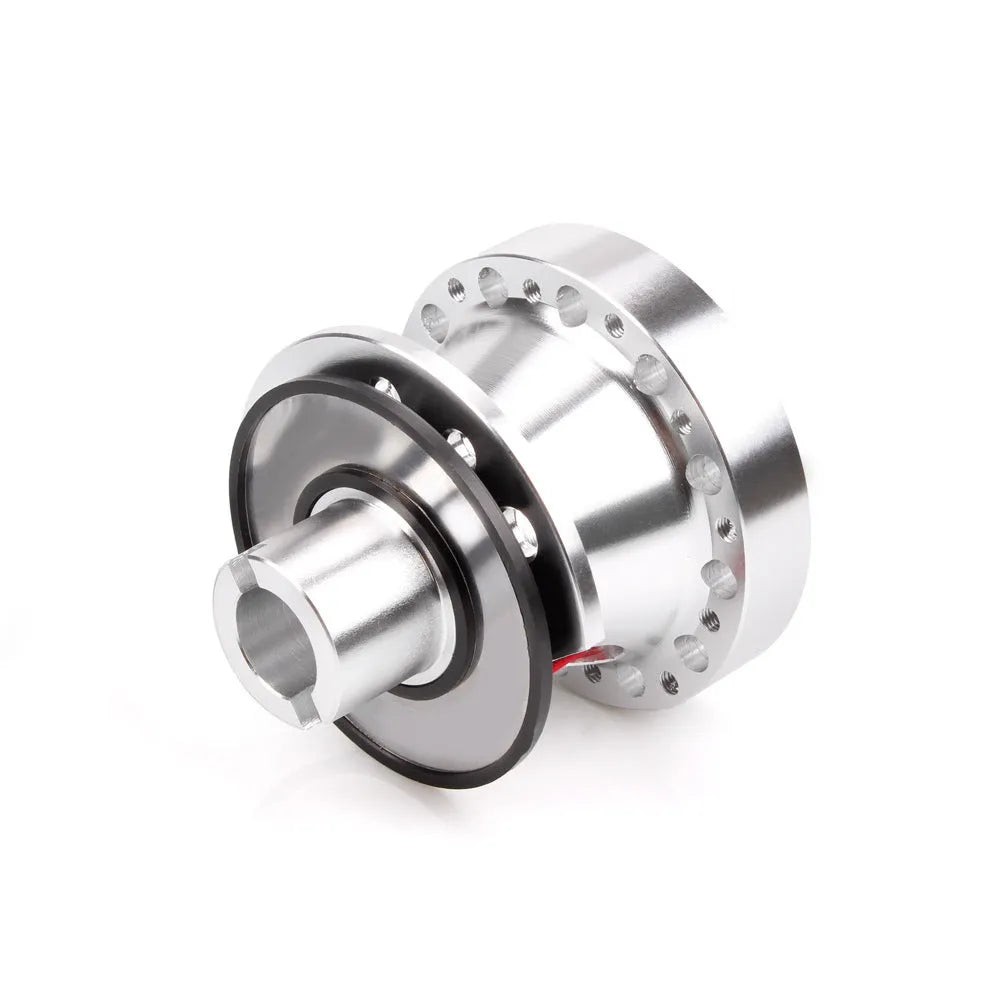 Black anodised aluminium steering wheel base connector for Honda Civic EK EG, CNC machined hub adapter with mounting holes
