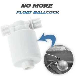 White nylon automatic float valve for water tanks with threaded connections