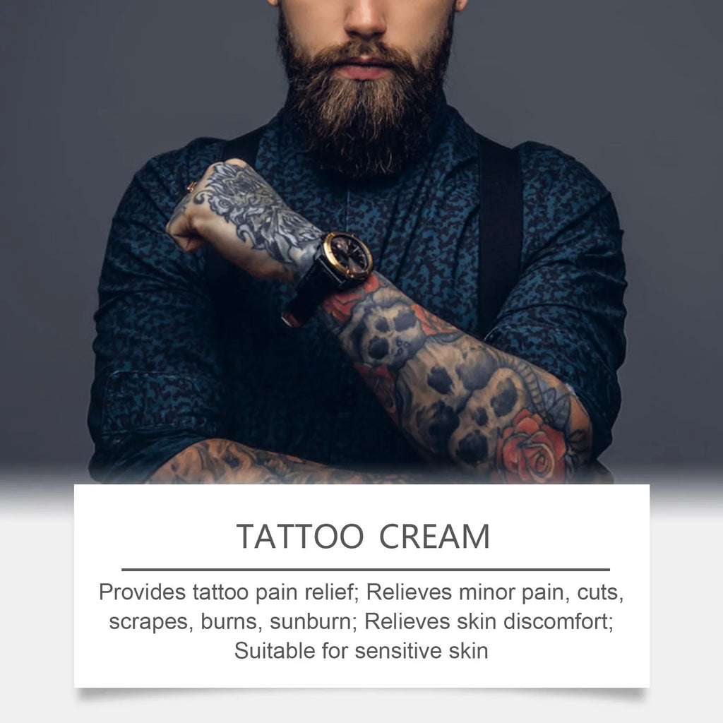 Jar of 50g nourishing tattoo neck cream with honey and chamomile for moisturising.