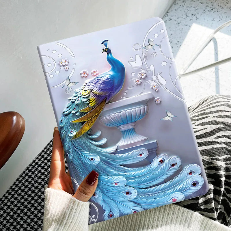 Cartoon design TPU leather iPad protection case in Elk colour for anti-fall tablet safeguarding