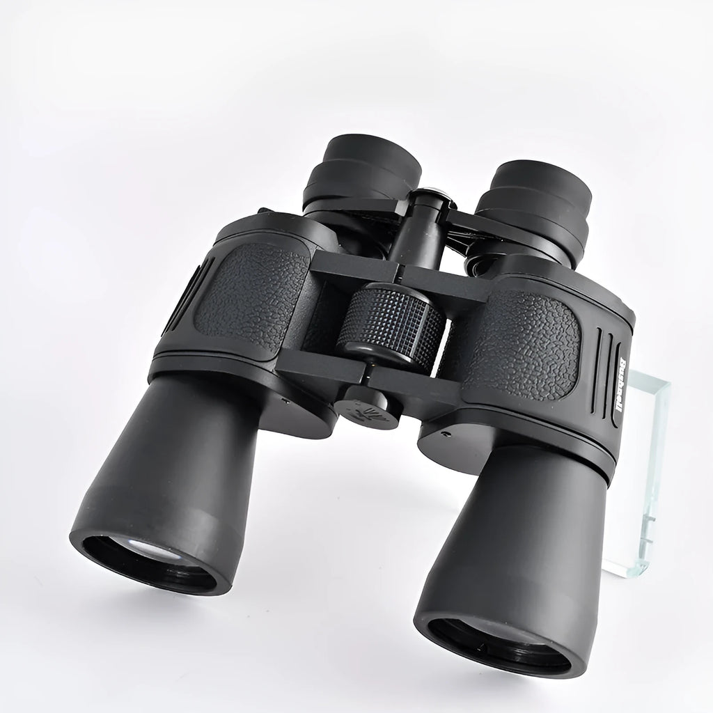 Black outdoor telescope binoculars with large 100mm lenses showing 20-120x zoom markings.