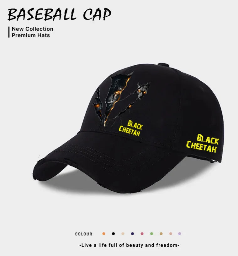 Men's casual baseball cap in beige, black, and blue colour options with polyester fabric