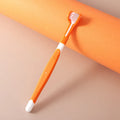 Pet toothbrush in assorted colours including orange, green, yellow, blue pink, and black and yellow.