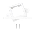White plastic LED light protective lampshade showing its 1.7cm by 6cm dimensions.